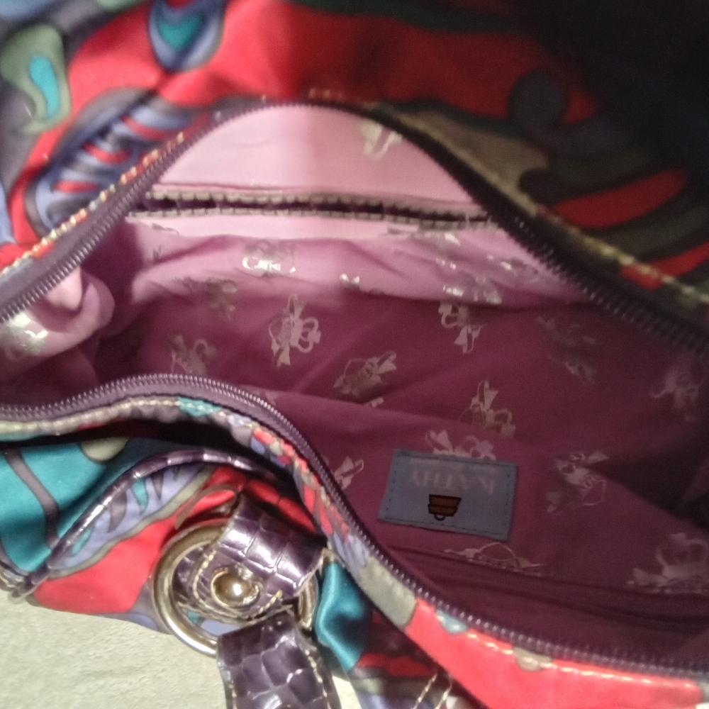 Purse KATHY VANZEELAND Purple Floral-Print Women’s Shoulder Bag - Picture 9 of 16